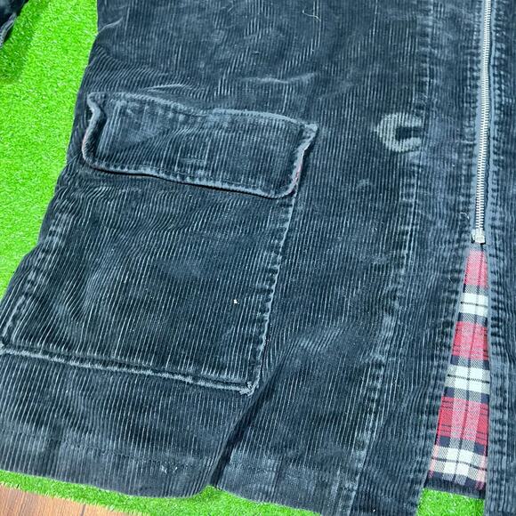 Vintage Corduroy Chore Jacket 2XL-3XL FLANNEL LINED 70s Chore Coat Black - Picture 2 of 8